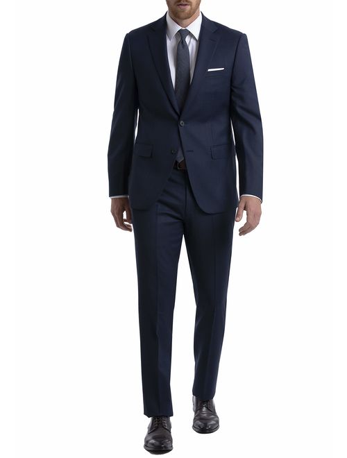 Calvin Klein Men's Slim Fit Stretch Suit Separates-Custom Jacket & Pant Size Selection, Blue/Charcoal, 42X32