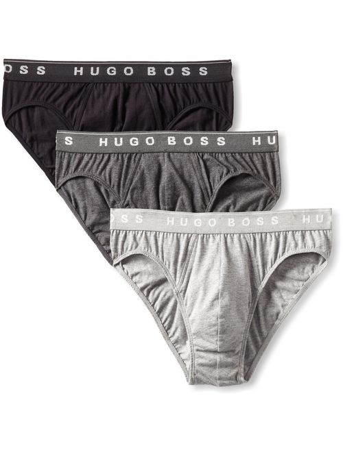 Hugo Boss Men's Cotton Solid Elastic Waist 3 Pack Mini Brief