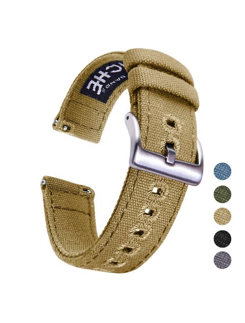 Ritche Canvas Quick Release Watch Band 18mm 20mm 22mm Replacement Watch Straps for Men Women