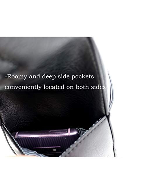 Extra Whipstitched Braid Strap 2 Way Multi Pocket Compartment Vegan Leather Boho Hobo Bag X-LARGE