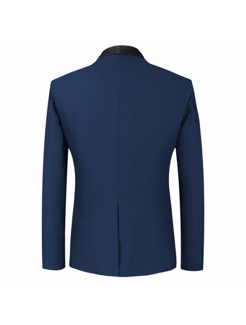 WEEN CHARM Mens Two Button Notch Lapel Slim Fit 3 Piece Suit Blazer Jacket Tux Vest