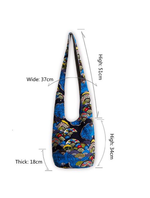 Ethnic Style Bag Lady's Everyday Crossbody Shoulder Bags Women Tourist Cotton Fabric Bag