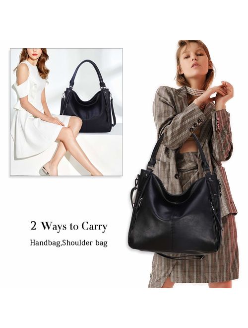 Women Handbag Shoulder Bags PU Leather Top-handle Hobo Bags Mutipocket Purses Leather