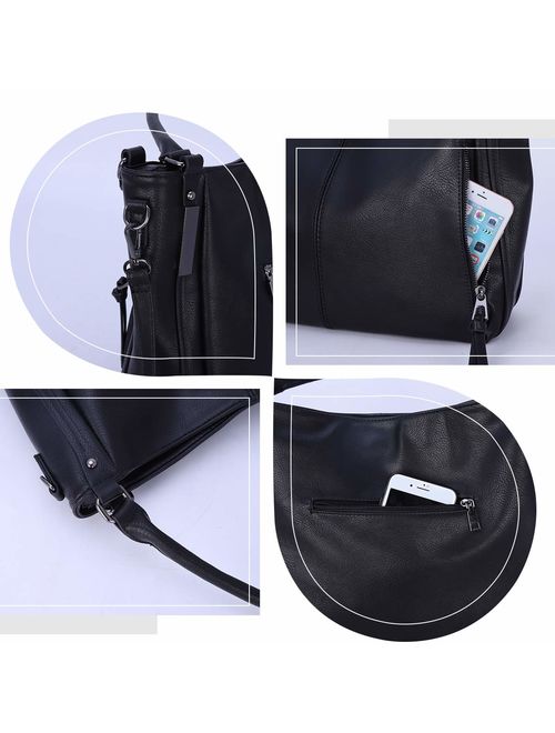 Women Handbag Shoulder Bags PU Leather Top-handle Hobo Bags Mutipocket Purses Leather