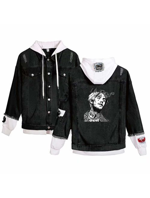 Aopostall Li Peep Jeans Denim Jacket Love Printed Fashion Sport Hip Hop Hoodie