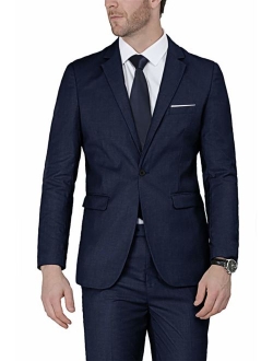 WEEN CHARM Men's Suits One Button Slim Fit 2-Piece Suit Blazer Jacket Pants Set