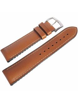 Hirsch Performance James 20mm Gold Brown Leather and Rubber Watch Strap