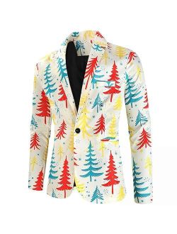 Blazer for Men, Men's Christmas Suit Jacket, Casual Funny Ugly Xmas Blazer Jacket