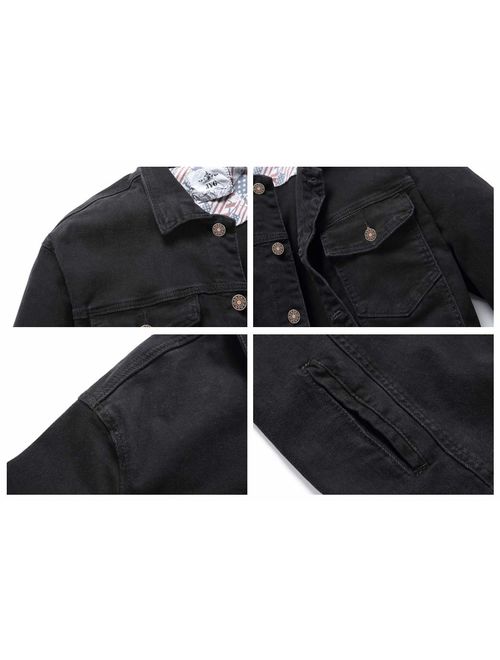 JYG Men's Casual Button Down Denim Jacket Classic Trucker Jean Coat 