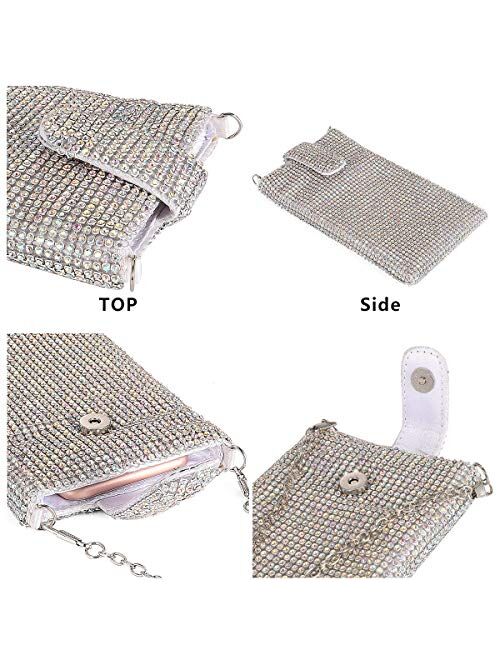 Evening Handbags Clutch Purses for Women Metal mesh Small Crossbody Bag Cell Phone Purse Wallet