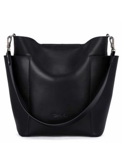 Genuine Leather Handbag Designer Hobo Shoulder Bucket Bags Tote Purses and Handbags Set with Clutch Purses