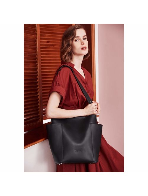 BOSTANTEN Genuine Leather Handbag Designer Hobo Shoulder Bucket Bags Tote Purses and Handbags Set with Clutch Purses