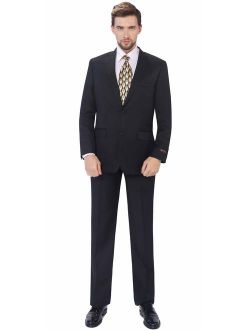 P&L Men's 2-Piece Classic Fit Single Breasted 2 Buttons Blazer & Trousers Suit