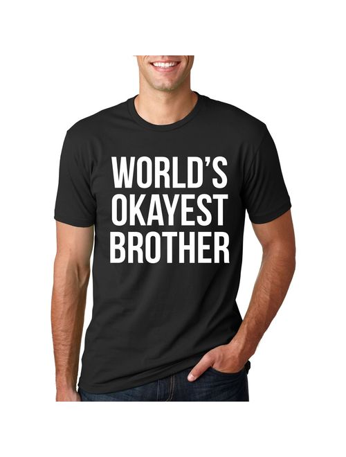 Mens Worlds Okayest Brother Shirt Funny T Shirts Big Brother Sister Gift Idea