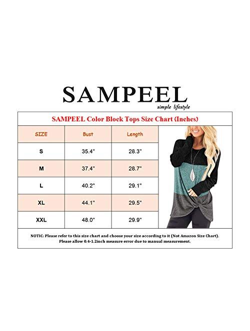 SAMPEEL Womens Casual Tunic Tops Twist Knot Pullover Sweatshirts