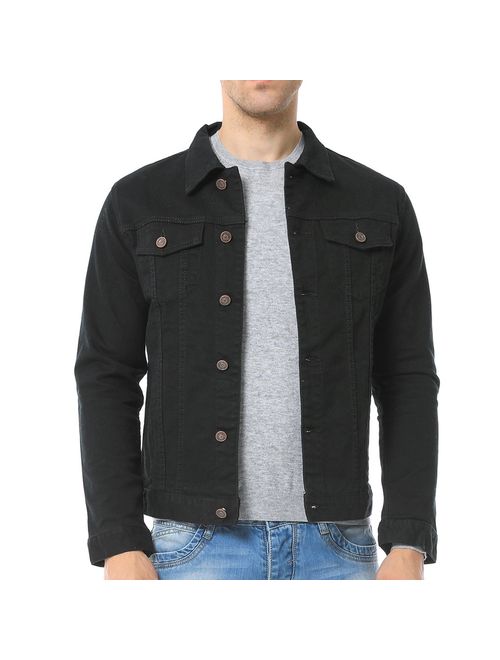 denim jacket no collar mens