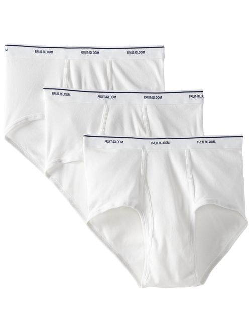 Fruit of the Loom Men's Cotton Solid Elastic Waist Brief (Pack of 3)