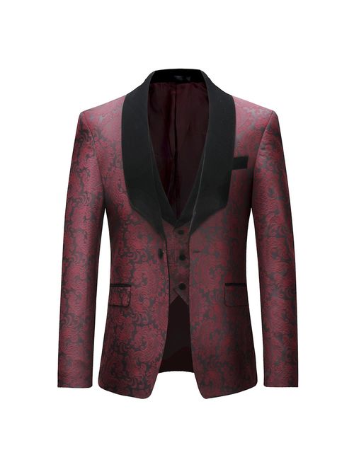 Buy Boyland Mens 3 Piece Tuxedos Vintage Groomsmen Wedding Suit ...