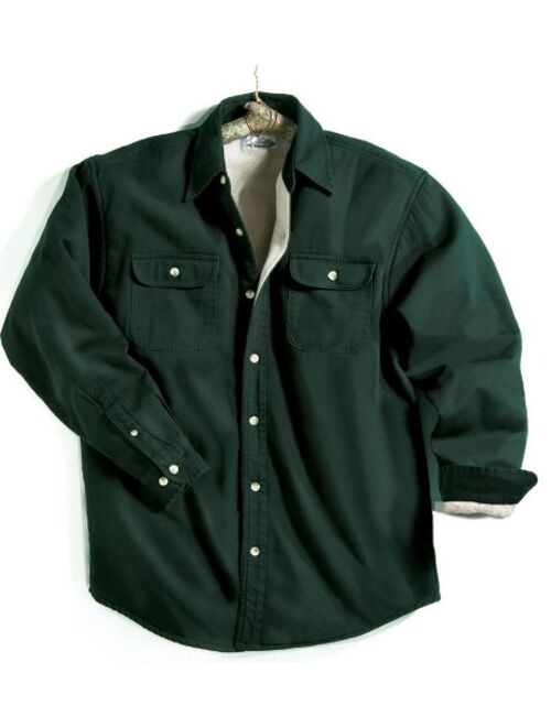 TRM Men's Cotton Tahoe Stonewashed Fleece Denim Shirt Jacket 10 Color, XS-6XLT 
