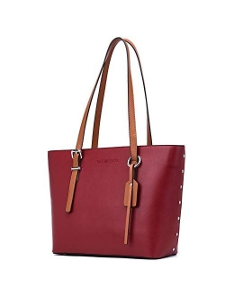 Women Leather Handbags Purses Designer Tote Shoulder Bag Top Handle Bag for Work Travel