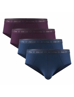 Men's 4 Pack Micro Modal Separate Pouch Briefs with Fly