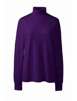 Women's Relaxed Cotton Long Sleeve Mock Turtleneck