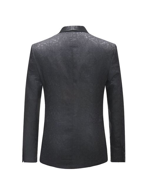 Boyland Mens 3 Pieces Suits Slim Fit Gentle Notched Lapel Two Buttons Closure Blazer Tux Vest Trousers Grey