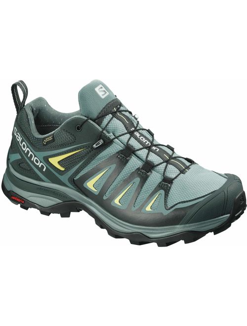 Salomon Women's X Ultra 3 GTX Hiking Shoes, ARTIC/Darkest Spruce/Sunny Lime, 8