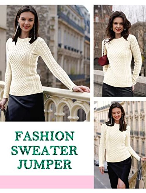 v28 Women Crew Neck Knit Stretchable Elasticity Long Sleeve Sweater Jumper Pullover