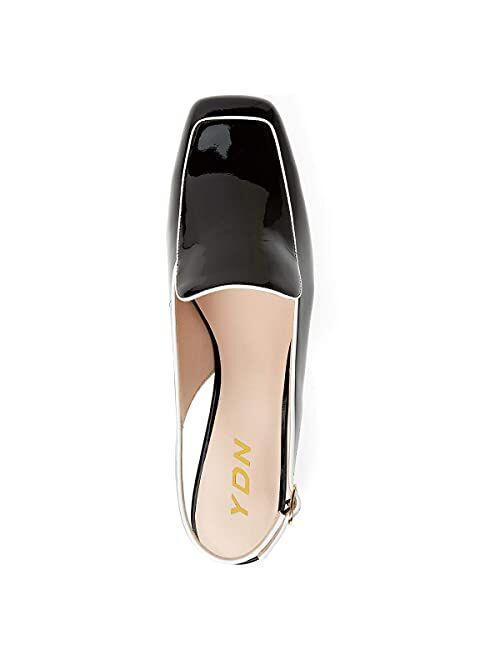YDN Women Comfy Round Toe Loafers Low Heels Slip on Ballet Flats Fur Velvet Pumps Dress Walking Office Shoes 