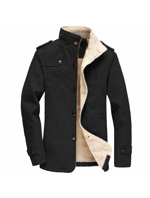 Buy FTIMILD Men's Winter Jackets Fleece Warm Coats Sherpa Lined Parka ...