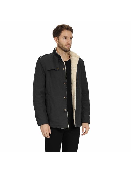 FTIMILD Men's Winter Jackets Fleece Warm Coats Sherpa Lined Parka Thick Outerwear