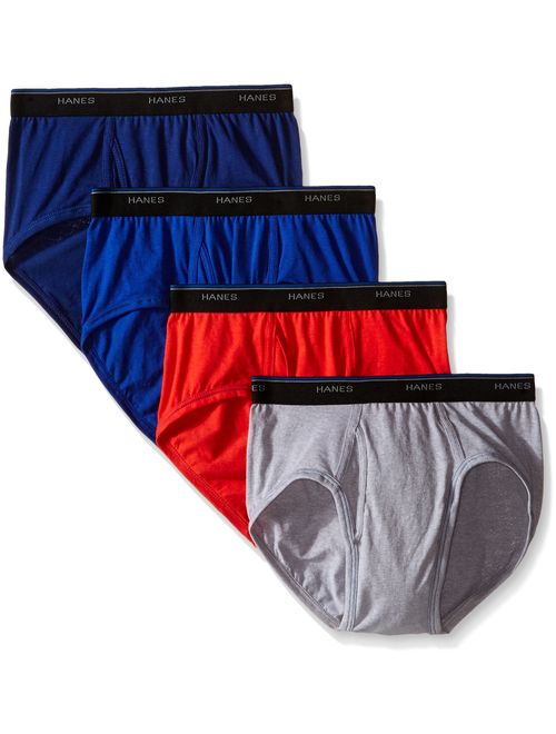 Hanes Men's Solid Elastic Waist 4-Pack Comfort Blend Dyed Brief