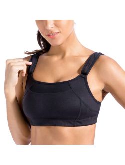 SYROKAN Women's Bounce Control Wirefree Front Adjustable High Impact Maximum Support Sports Bras