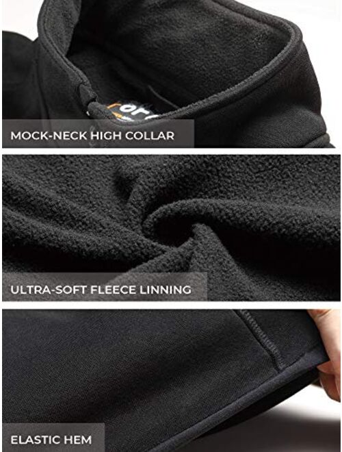 ORORO Men's Heated Fleece Jacket Full Zip with Battery Pack
