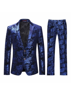 Men's Dress Suit Single-Breasted 2 Pieces Slim Fit 2 Buttons Suits