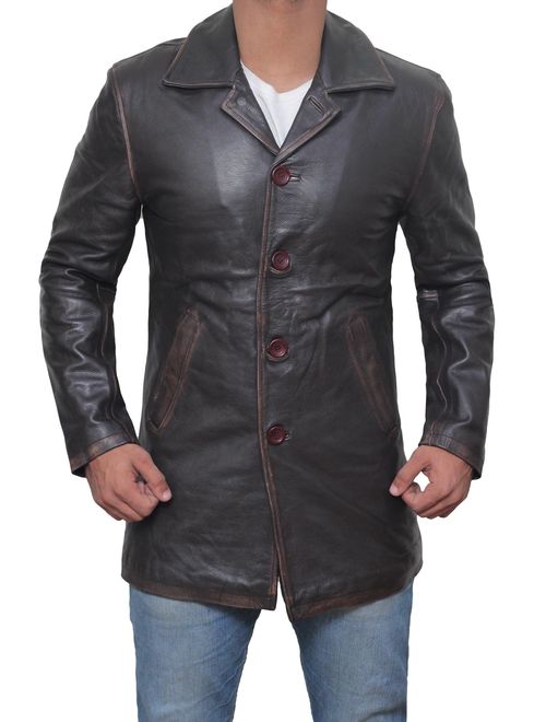 Brown Leather Jacket Men - Black Real Leather Coats for Men