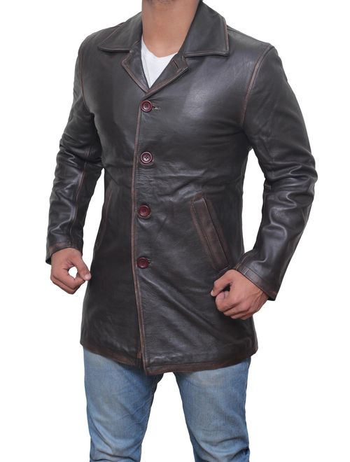 Brown Leather Jacket Men - Black Real Leather Coats for Men