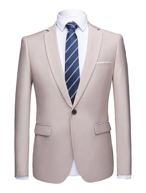 ARTFFEL Mens Casual 2 Piece Suit Slim Fit for Men One Button Formal/Wedding Tuxedo 
