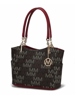 Mia K Collection Shoulder Handbag for Women: Vegan Leather Satchel-Tote Bag, Top-Handle Purse, Ladies Pocketbook