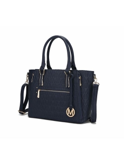 Mia K Collection Crossbody Shoulder Handbag for Women, PU Leather Pocketbook Top-Handle Purse Tote-Satchel Bag