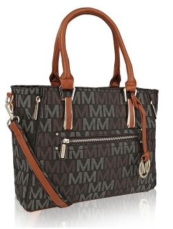 Mia K Collection Crossbody Shoulder Handbag for Women, PU Leather Pocketbook Top-Handle Purse Tote-Satchel Bag