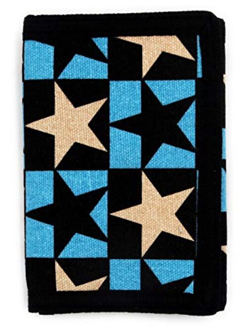 RFID Trifold Canvas Outdoor Sports Wallet for Kids - Front Pocket Wallet with Magic Sticker