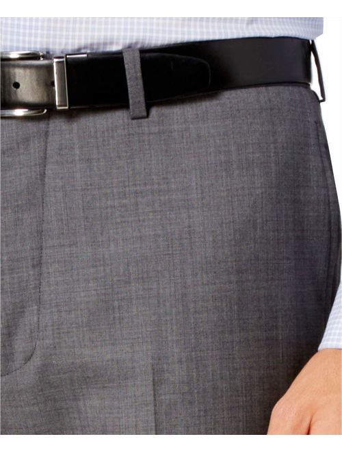 Calvin Klein Slim Fit 100% Wool 2 Piece Men's Set Suit Sharkskin Pattern Grey Retail $650