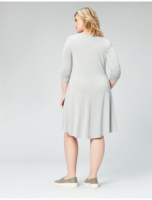 Amazon Brand - Daily Ritual Women's Plus Size Jersey Long-Sleeve V-Neck Dress