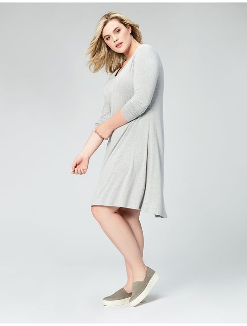 Amazon Brand - Daily Ritual Women's Plus Size Jersey Long-Sleeve V-Neck Dress