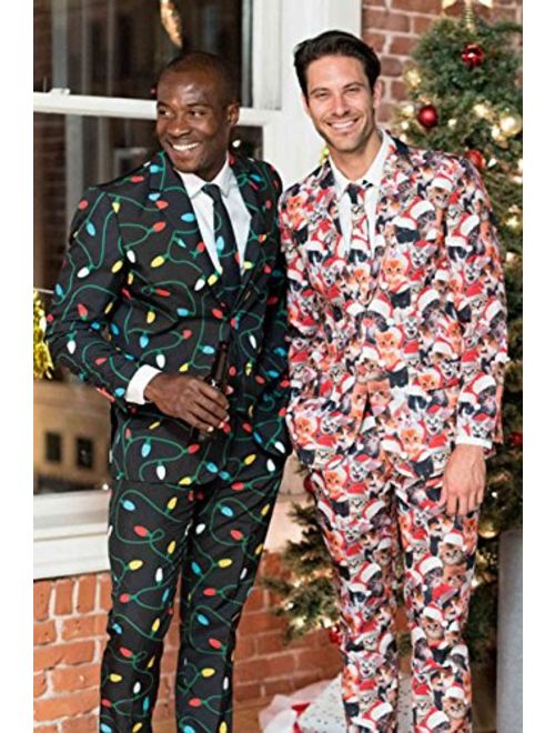 Buy Tipsy Elves Men's Christmas Suit Meowy Christmas Blazer+Tie and ...