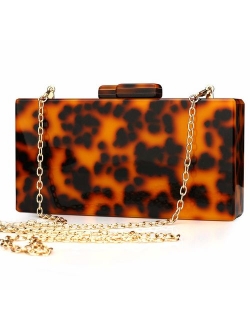 EROGE Acrylic Clutch Purse Perspex Box Colorful Geometric Design Handbags for Women