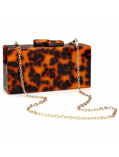 EROGE Acrylic Clutch Purse Perspex Box Colorful Geometric Design Handbags for Women