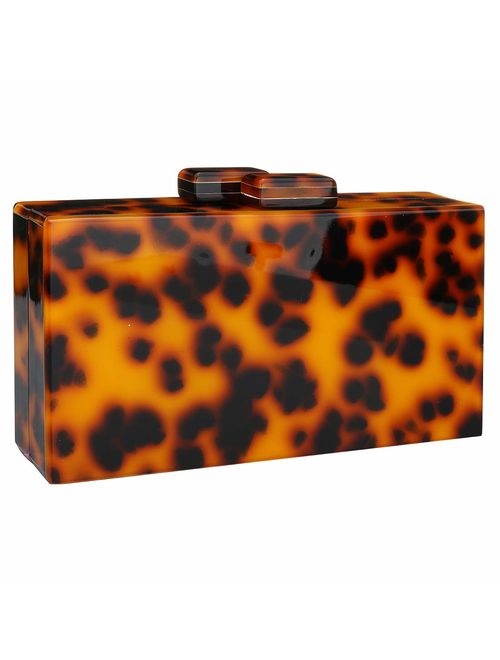 EROGE Acrylic Clutch Purse Perspex Box Colorful Geometric Design Handbags for Women